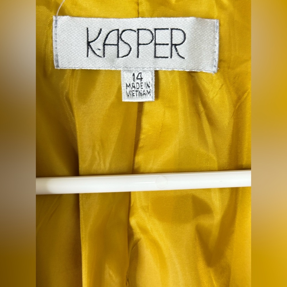 Kasper Women's Yellow Open Front Blazer - Picture 4 of 7